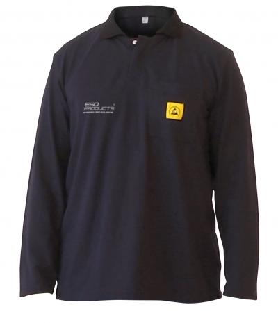 ESD Polo-Shirt AQGZ Style Black Unisex 3XL Antistatic Clothing ESD Garment